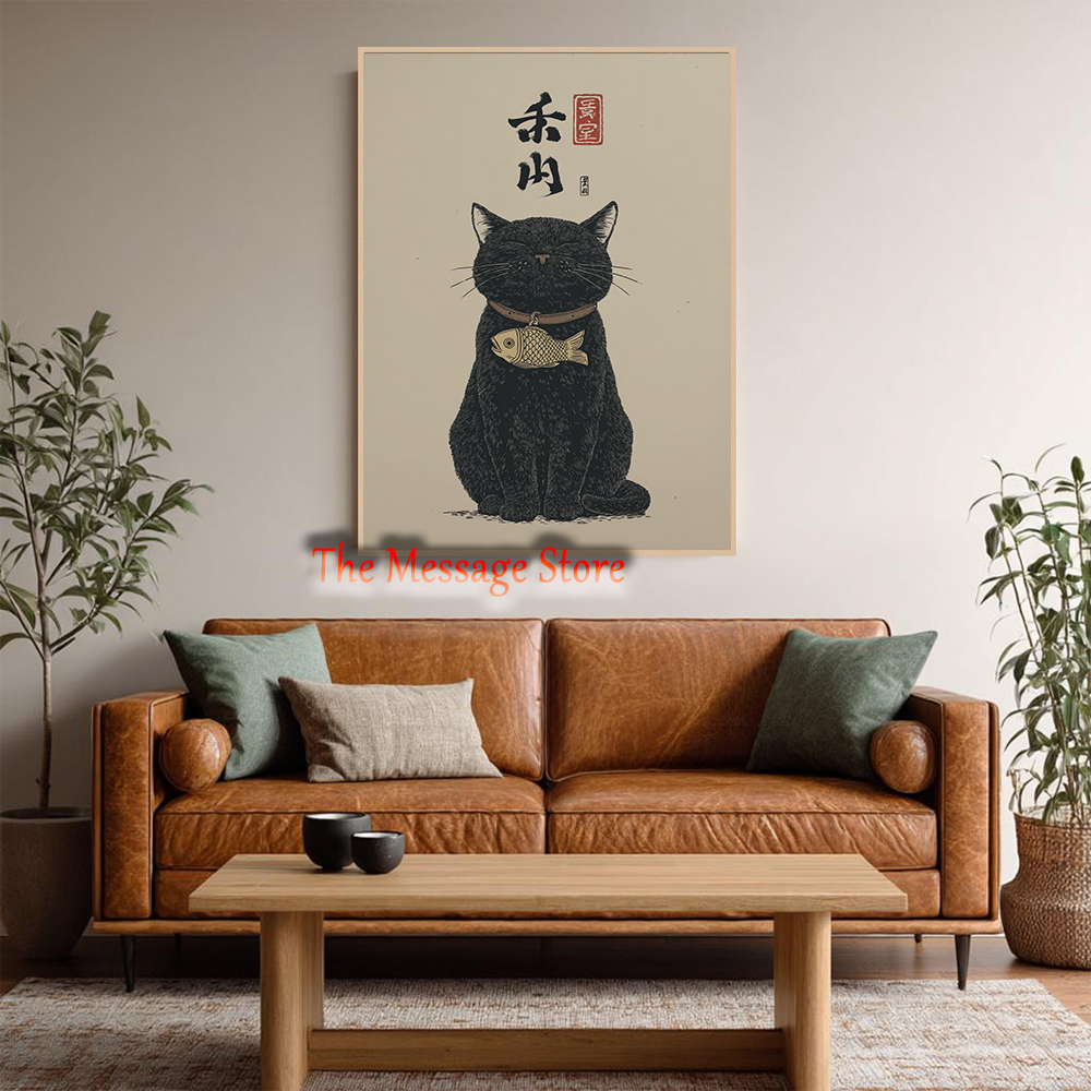 Black Lucky Cat Ukiyo-e Japane - Lifestyle Of Japanese のレビューと価格