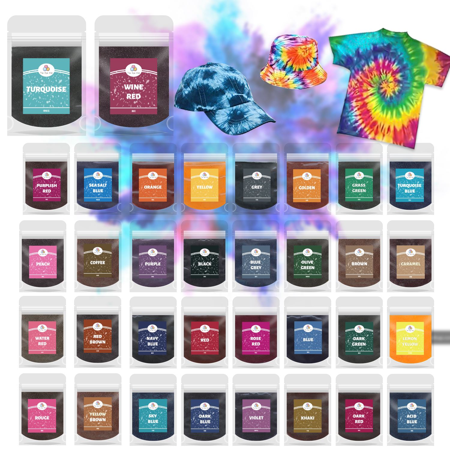 6 Color/Set 10g Fabric Tie Dye - Indigo Dye Kit のレビューと価格