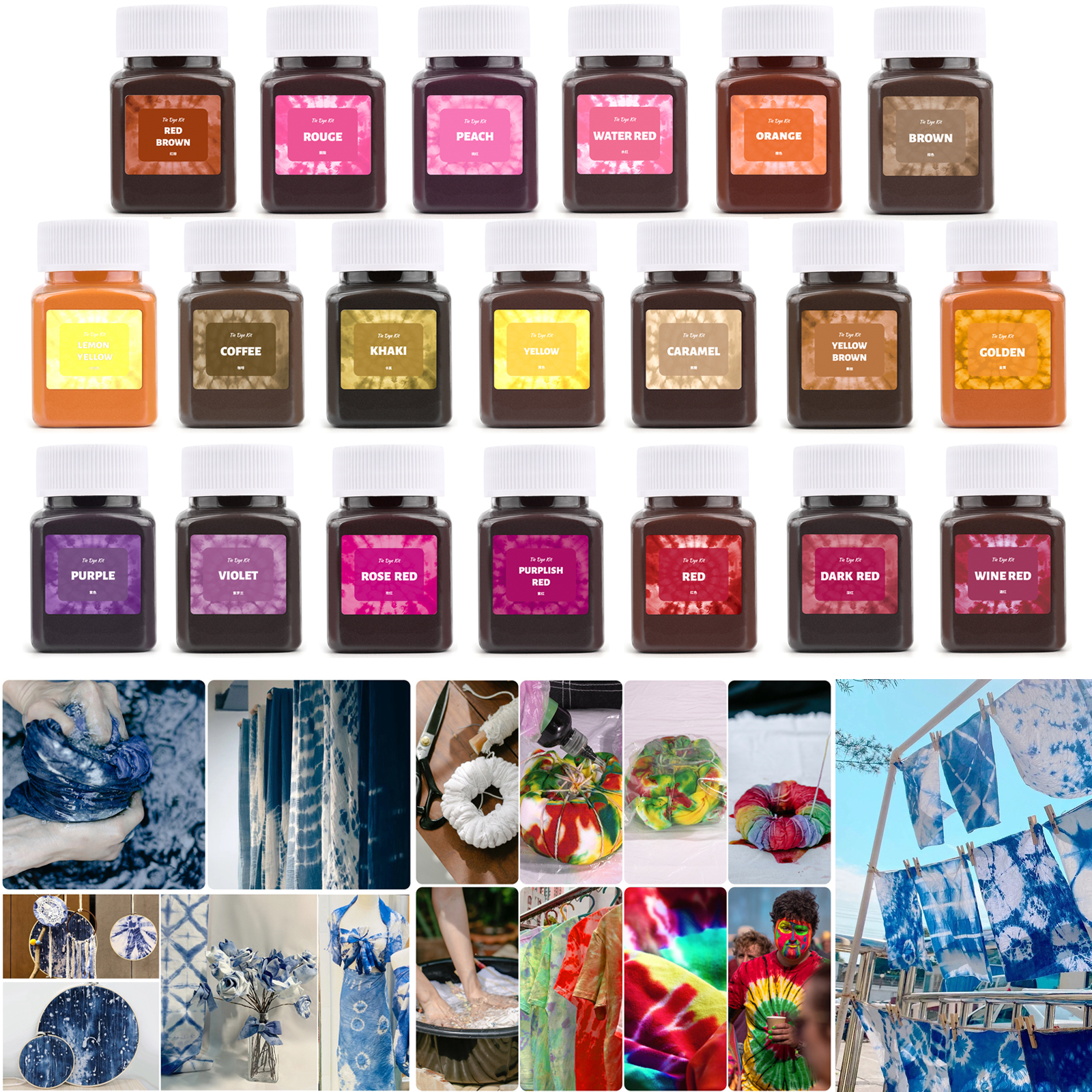 50ml/Bottle Fabric Tie Dye Pow - Indigo Dye Kit のレビューと価格